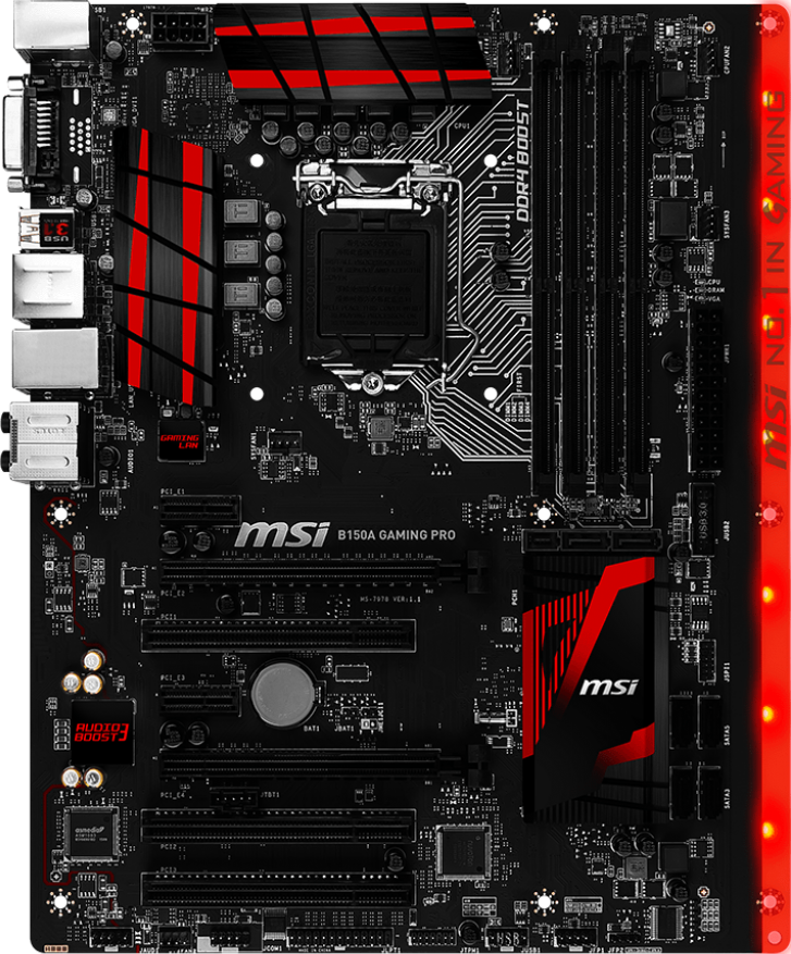 MSI B150A Gaming Pro - Motherboard Specifications On MotherboardDB